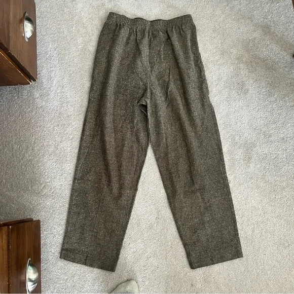 Women’s Vintage Alia Petites‎ Speckled Herringbone Brown Pants - Picture 3 of 4